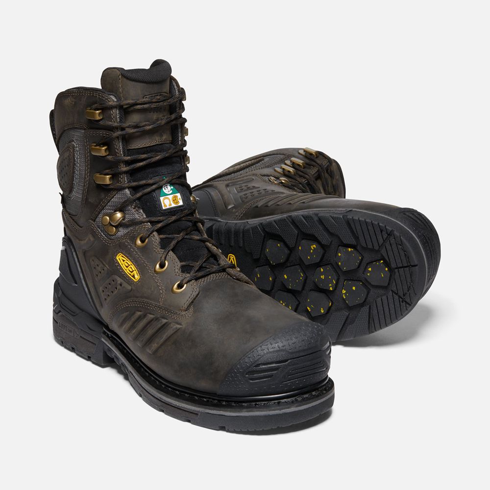 Keen Trekking Bot Erkek Siyah Kahverengi - Csa Philadelphia+ 8\" Insulated Waterproof (Carbon-Fiber T